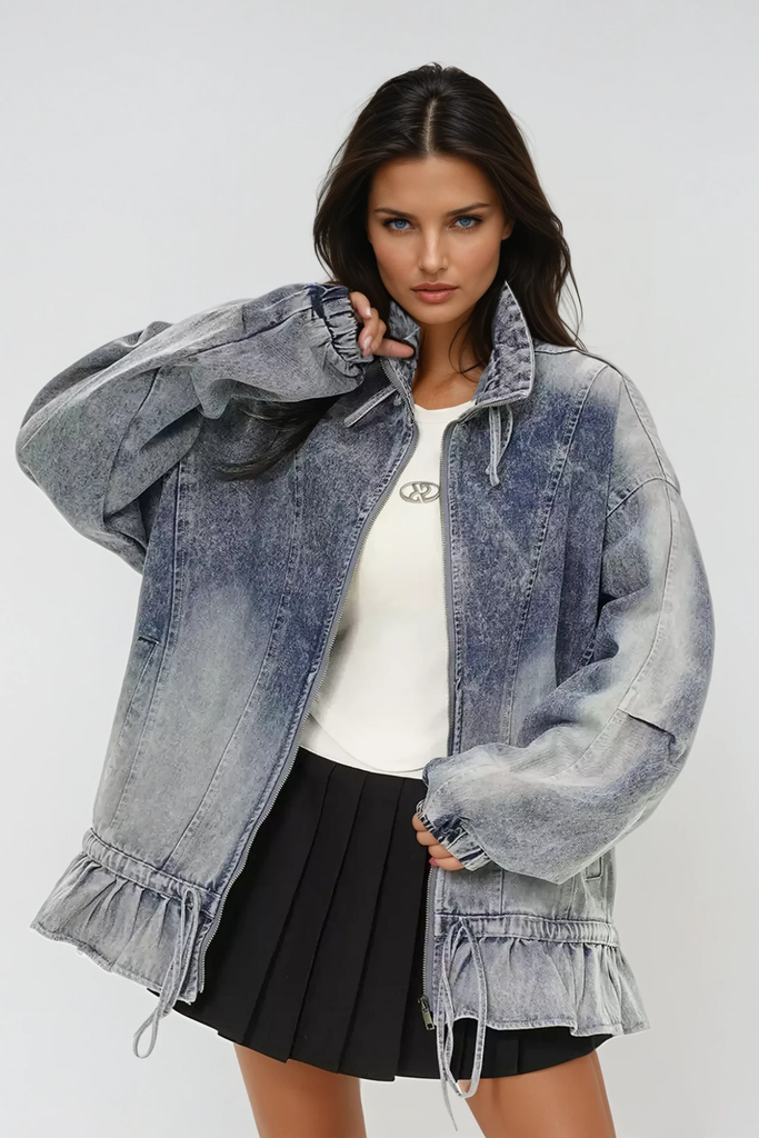 Stylish beautiful dress | Annice Deconstruct Ruffle Denim Jacket - Ideal for special occasions