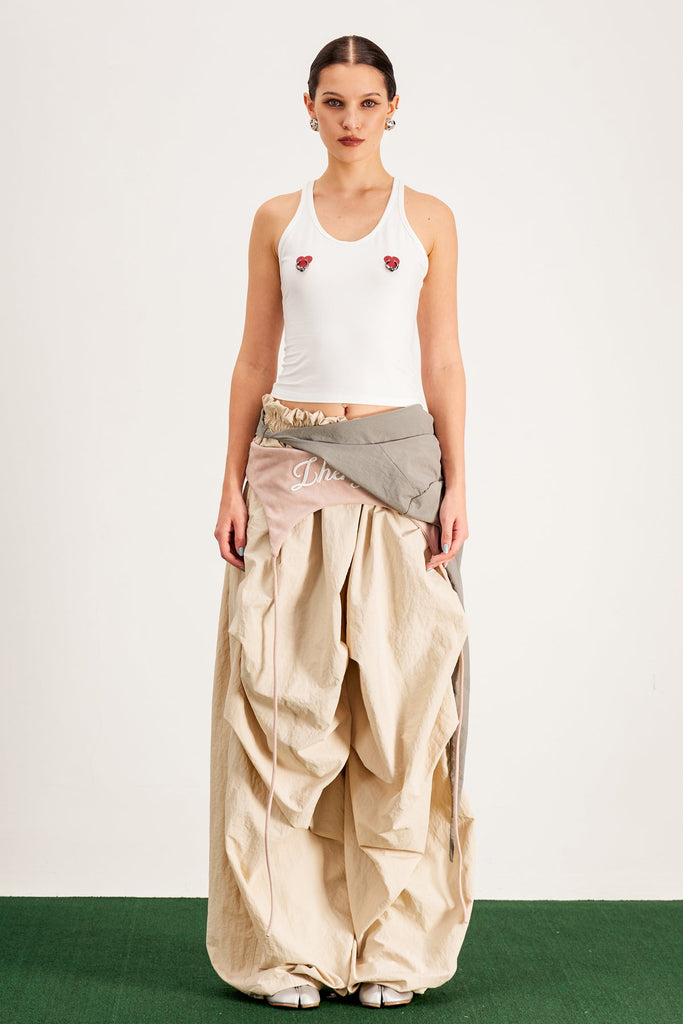 Shop  beautiful dress - Perfect for special occasions | Anouk Asymmetric Deconstruct Wide Pants In Apricot