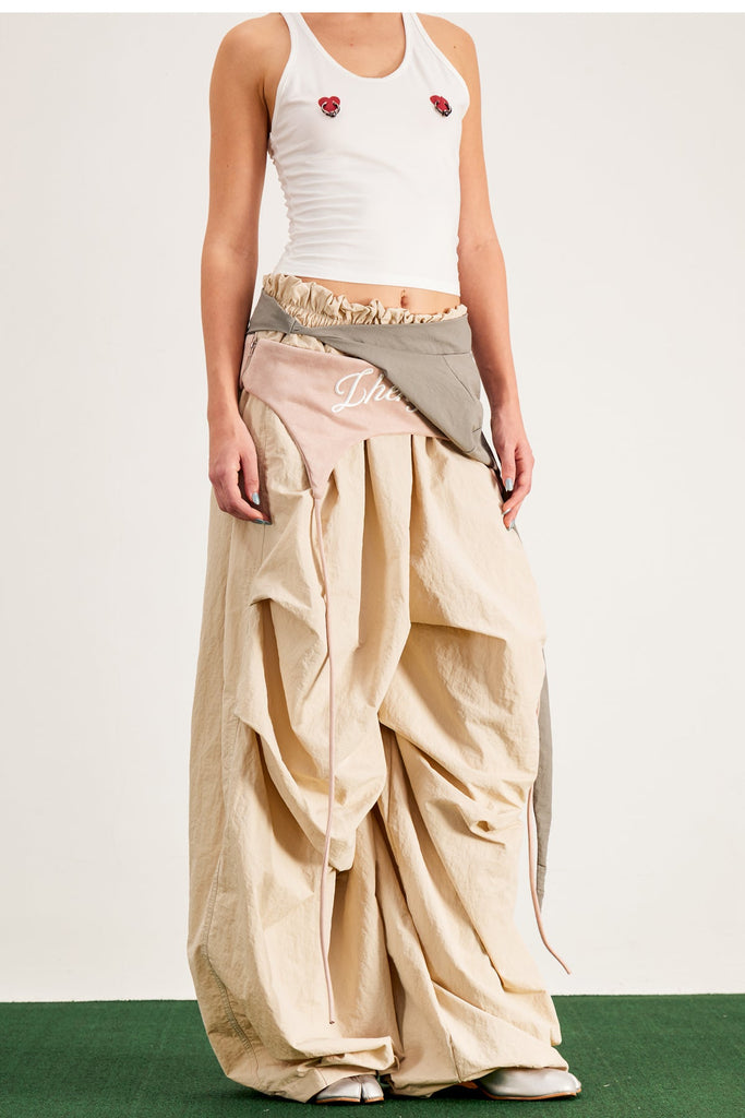 Shop  beautiful dress - Perfect for special occasions | Anouk Asymmetric Deconstruct Wide Pants In Apricot