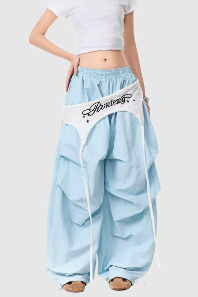 Anouk Asymmetric Deconstruct Wide Pants In Blue - Stylish blue dress for special occasions | Buy Online