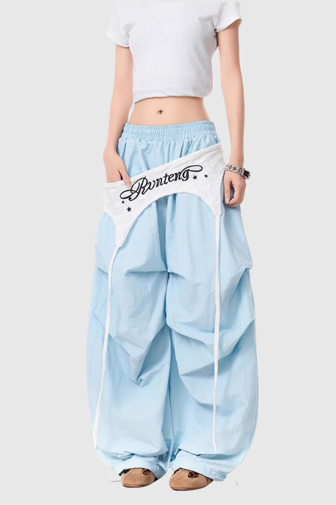 Anouk Asymmetric Deconstruct Wide Pants In Blue - Stylish blue dress for special occasions | Buy Online
