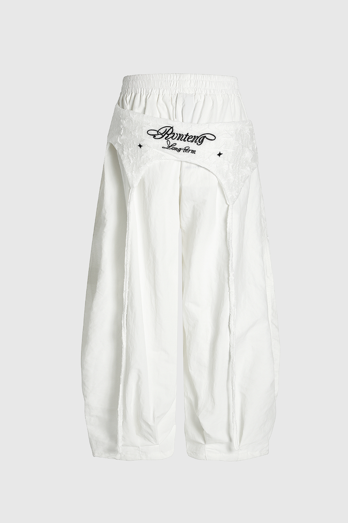 Anouk Asymmetric Deconstruct Wide Pants In White - Stylish white dress for special occasions | Buy Online