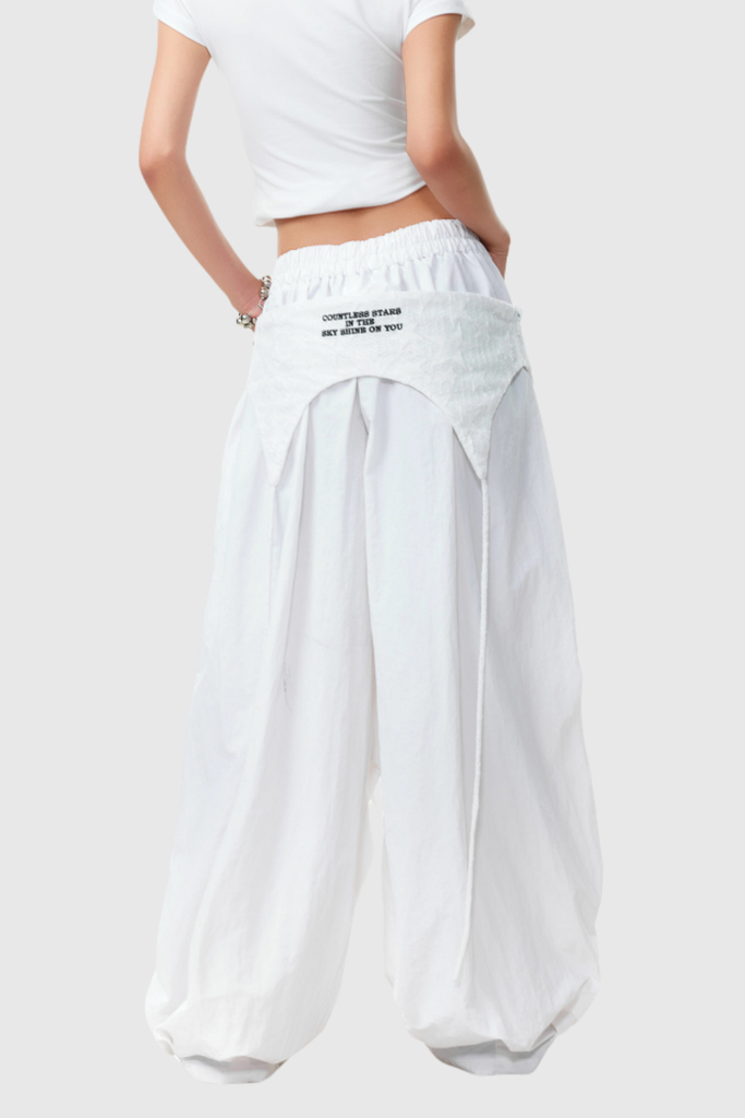 Stylish white dress | Anouk Asymmetric Deconstruct Wide Pants In White - Ideal for special occasions