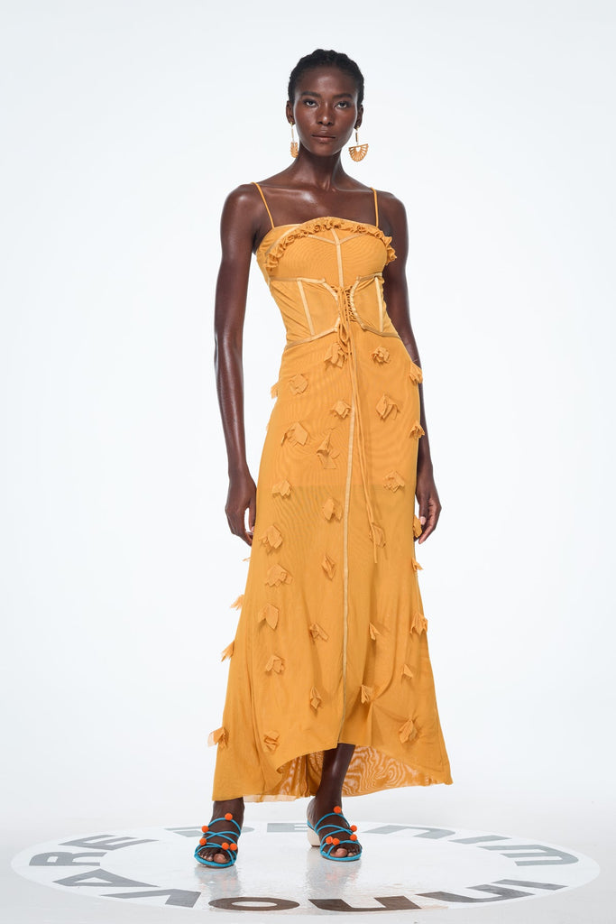 Stylish beautiful dress | Anoush Flower Spaghetti Lace Up Maxi Dress - Ideal for special occasions