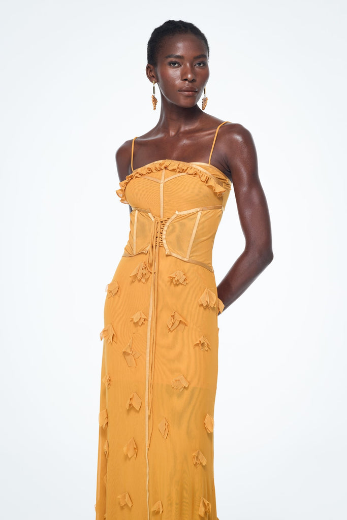 Stylish beautiful dress | Anoush Flower Spaghetti Lace Up Maxi Dress - Ideal for special occasions