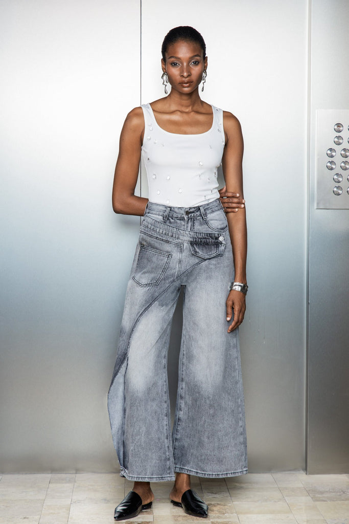 Shop  beautiful dress - Perfect for special occasions | Ansgar Deconstruct Asymmetric Fringe Jeans