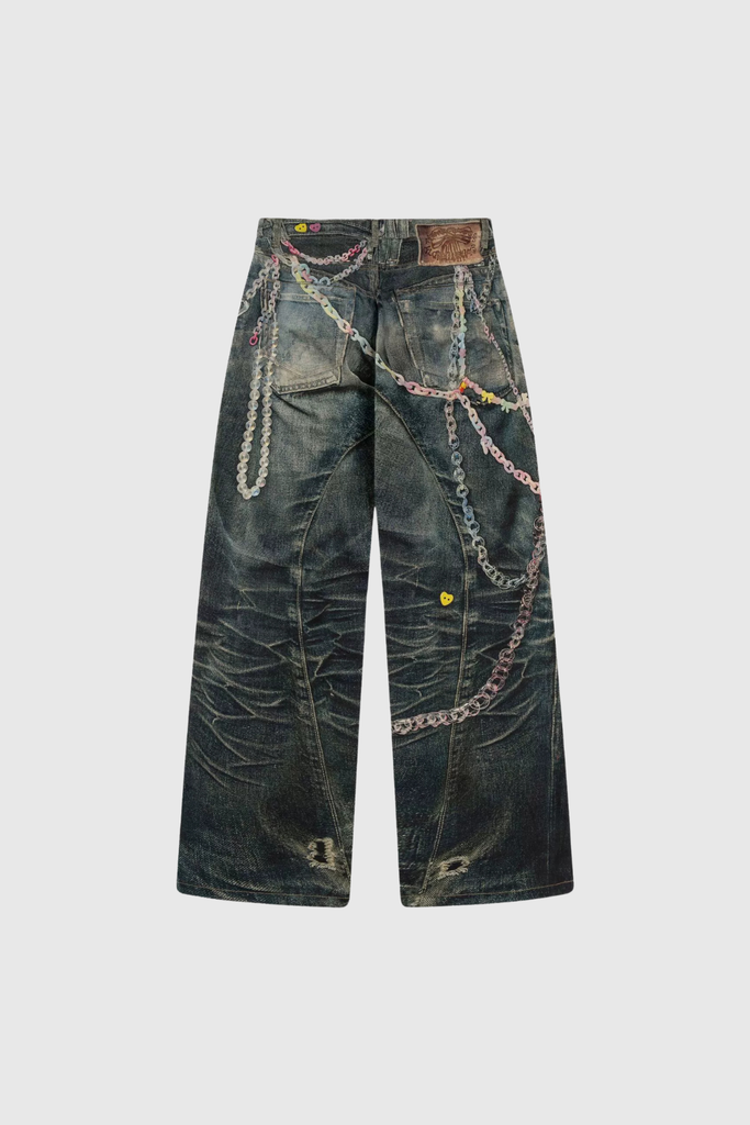 Stylish beautiful dress | Ansley Chain Print Wide Jeans - Ideal for special occasions