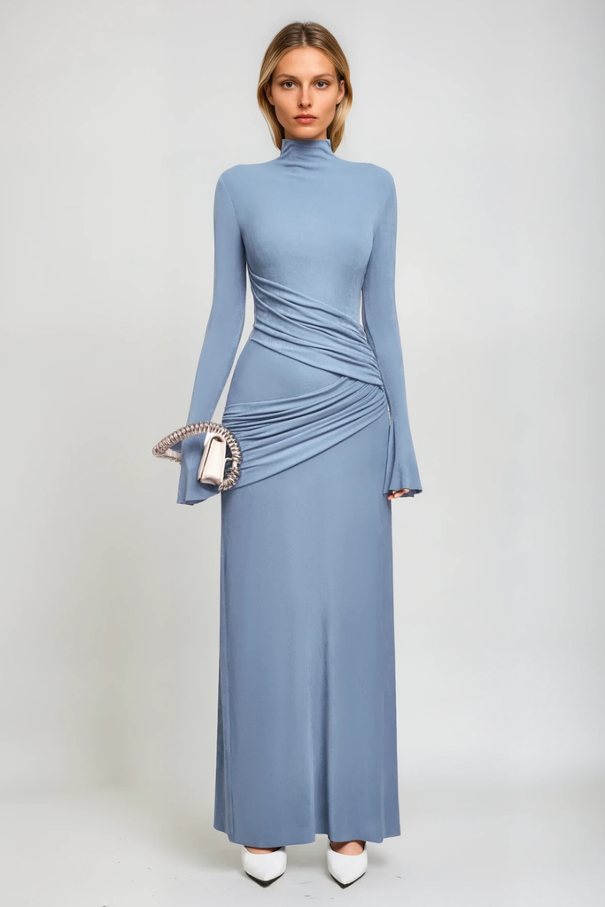 Shop  blue dress - Perfect for special occasions | Anstice Ruch Bodycon Long Sleeve Maxi Dress In Blue