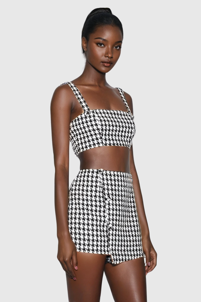 Anterus Houndstooth Skirt Set - Stylish beautiful dress for special occasions | Buy Online
