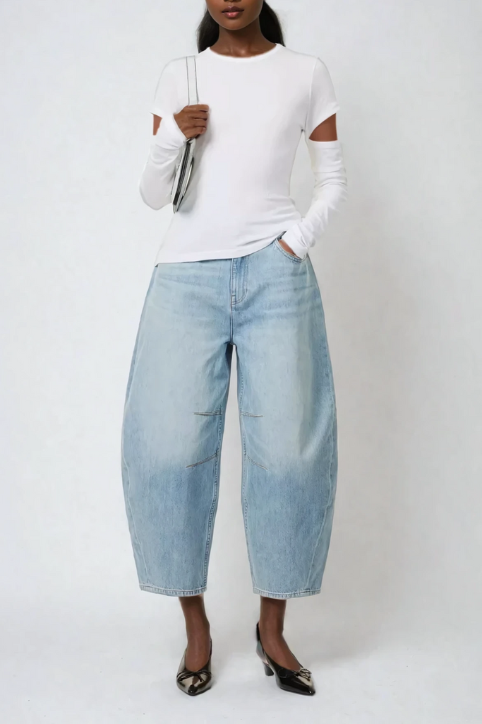 Anthea Cutout Long Sleeve Top In White - Stylish white dress for special occasions | Buy Online