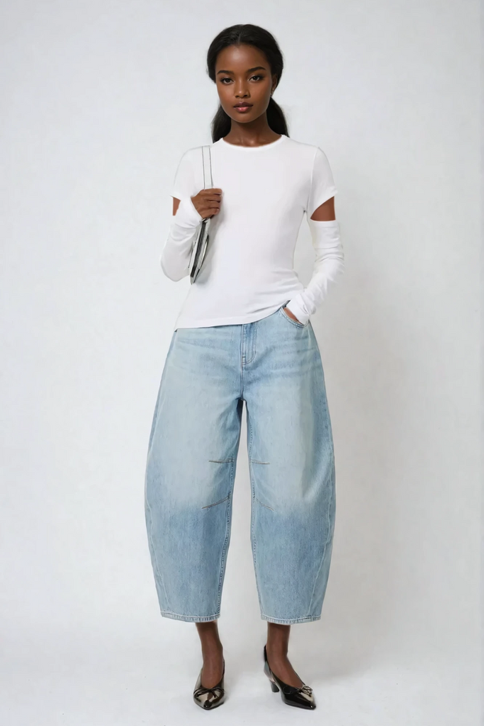 Anthea Cutout Long Sleeve Top In White - Stylish white dress for special occasions | Buy Online