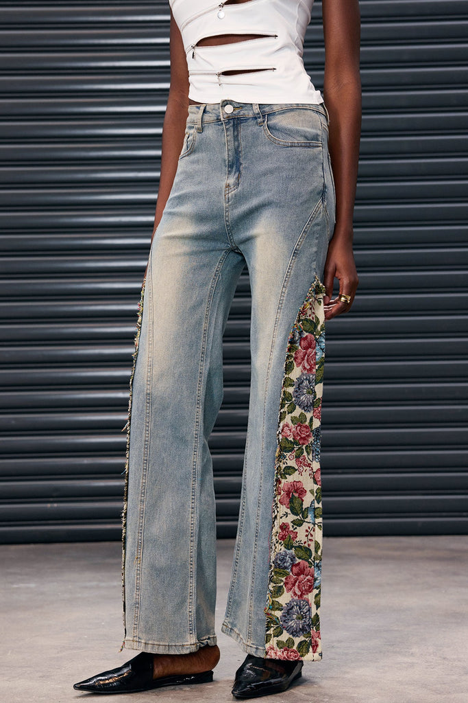 Stylish beautiful dress | Anuj Deconstruct Floral Jeans - Ideal for special occasions