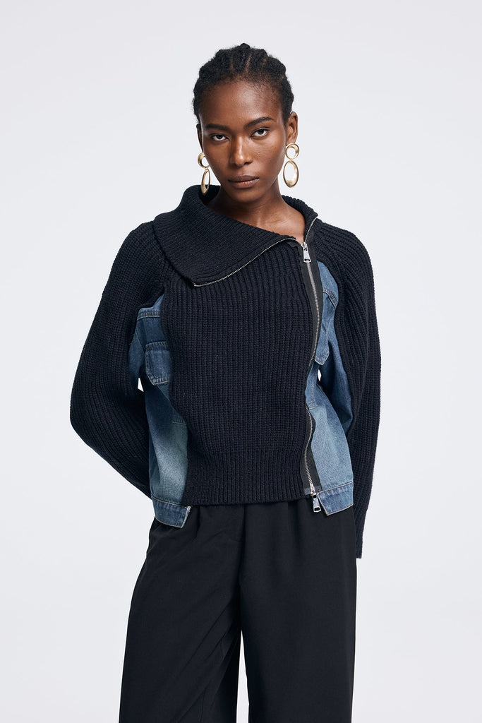 Stylish beautiful dress | Anxhela Deconstruct Asymmetric Knit Top - Ideal for special occasions