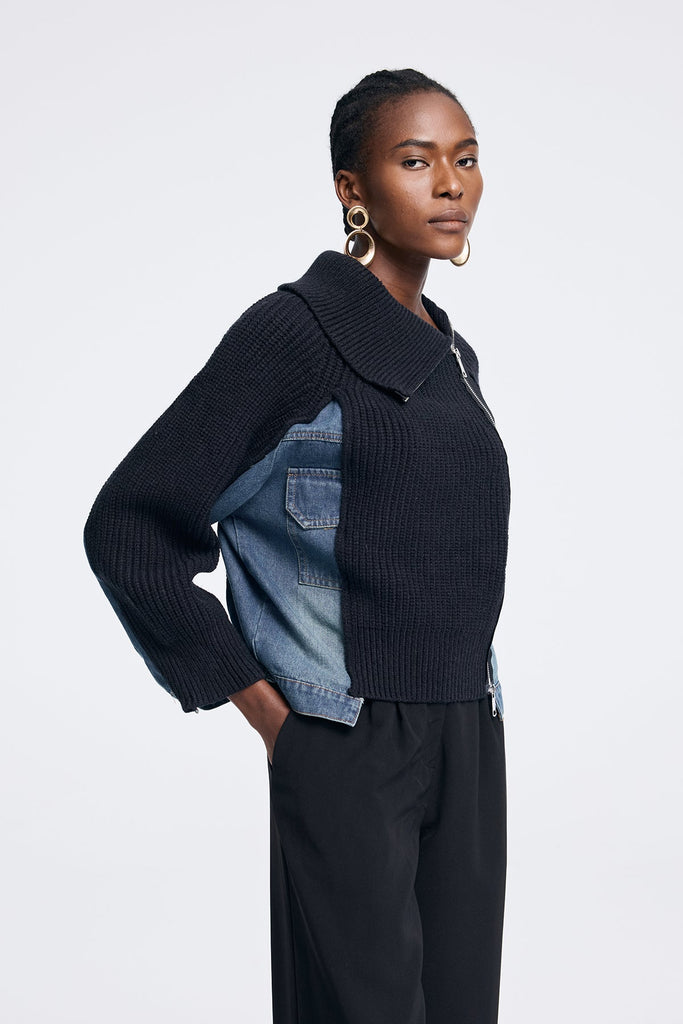 Stylish beautiful dress | Anxhela Deconstruct Asymmetric Knit Top - Ideal for special occasions