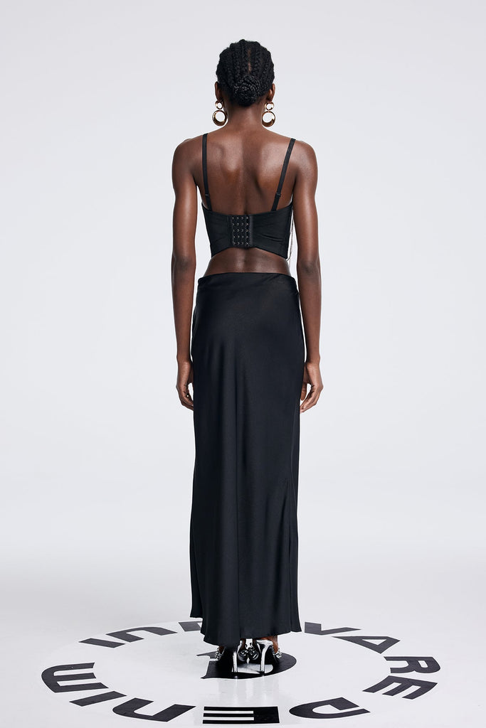 Aoibhín Crystal Chain Bodycon Denim Top - Stylish beautiful dress for special occasions | Buy Online