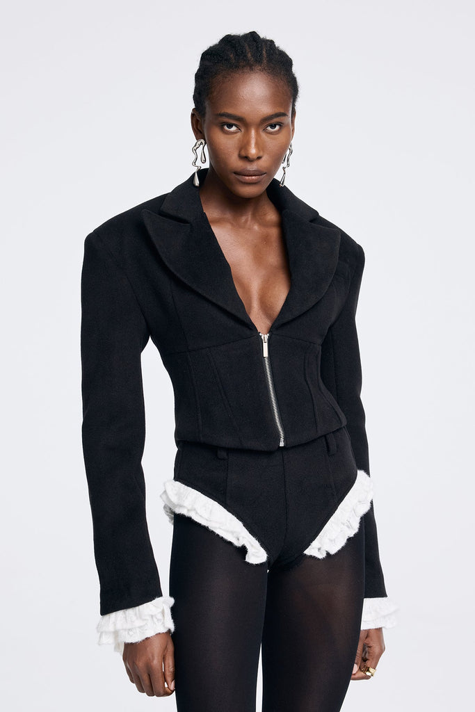 Aoife Lace Lapel Short Pants Set - Stylish beautiful dress for special occasions | Buy Online