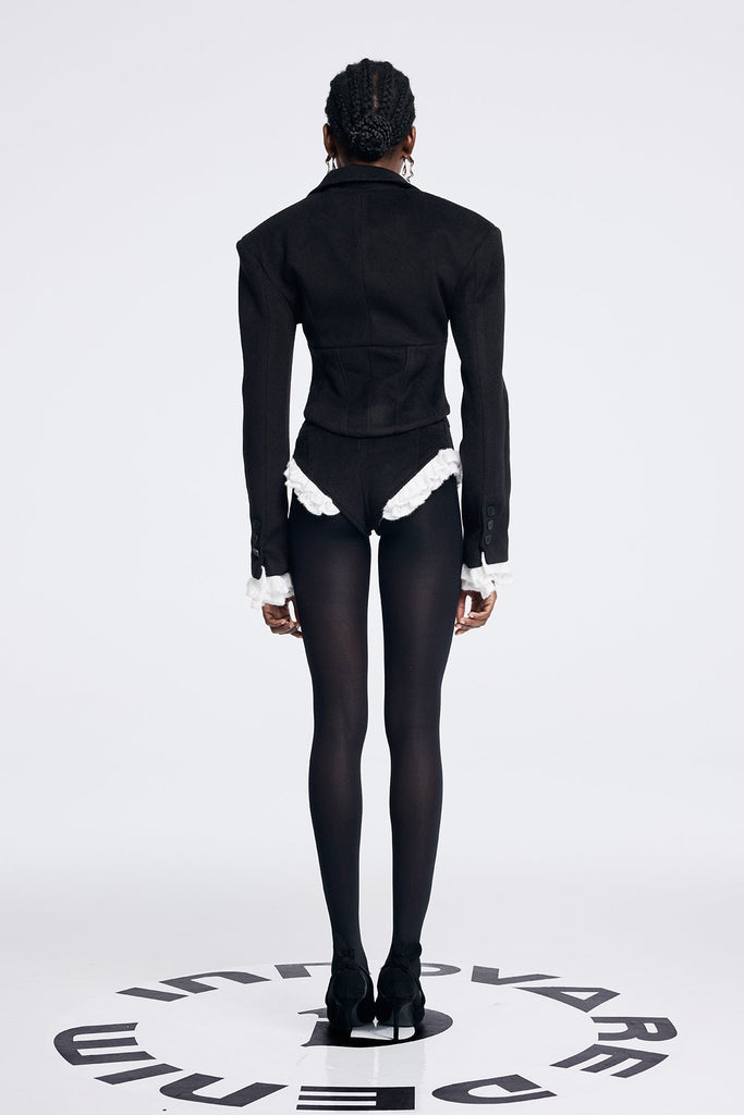 Aoife Lace Lapel Short Pants Set - Stylish beautiful dress for special occasions | Buy Online