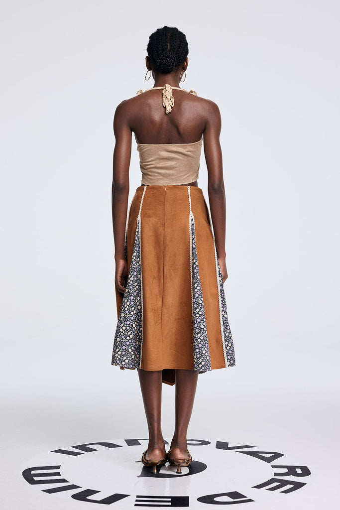 Stylish beautiful dress | Aoko Suede Floral Split Skirt - Ideal for special occasions