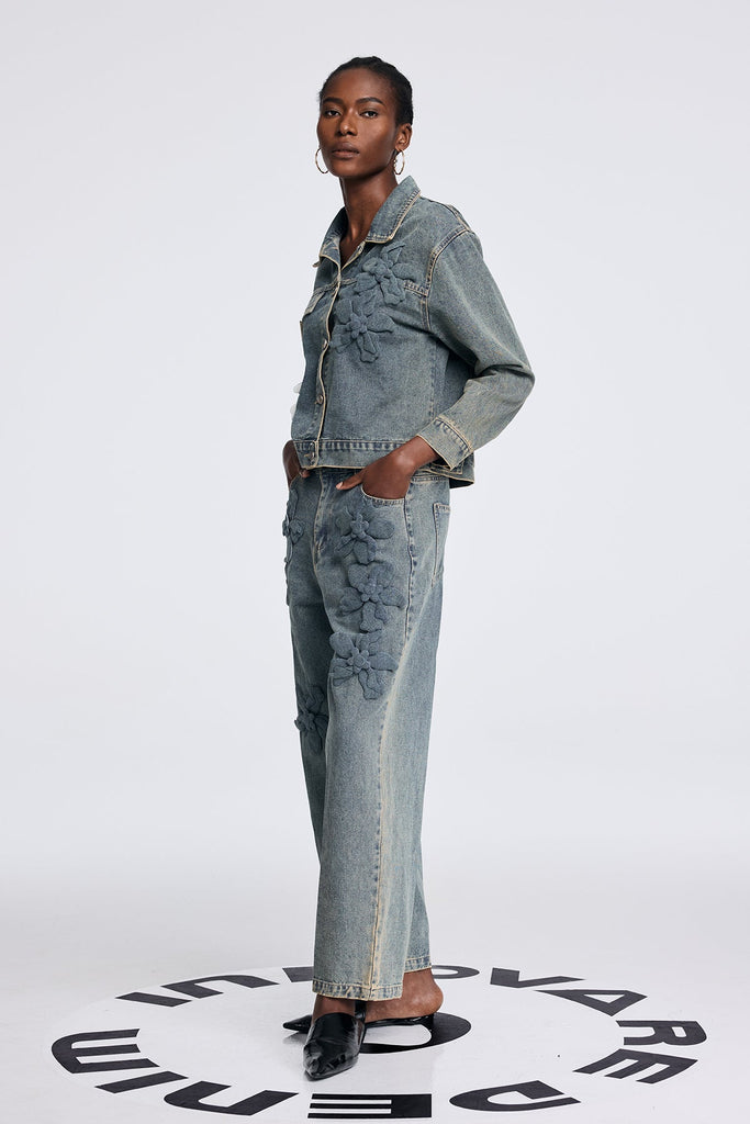 Shop  beautiful dress - Perfect for special occasions | Aparawa Flower Denim Pants Set