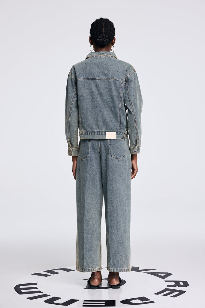 Aparawa Flower Denim Pants Set - Stylish beautiful dress for special occasions | Buy Online