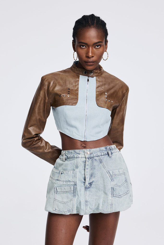 Shop  beautiful dress - Perfect for special occasions | Aphra Deconstruct Short Leather Jacket