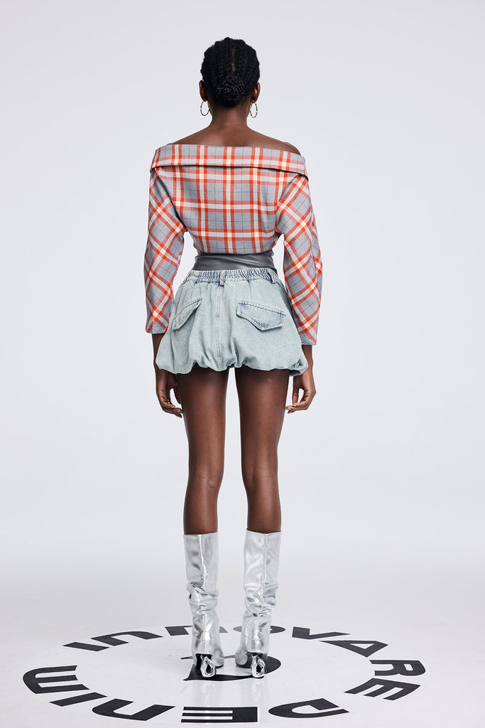 Stylish beautiful dress | Apichu Asymmetric Pocket Short Denim Skirt - Ideal for special occasions