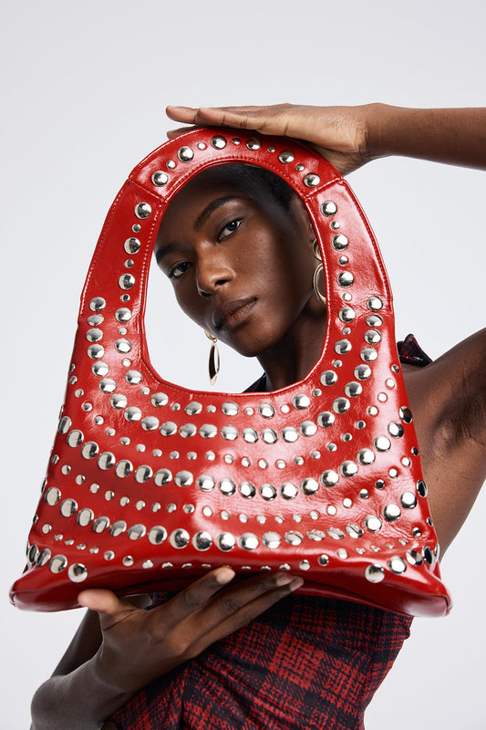 Apollonia Studded Leather Shoulder Bag