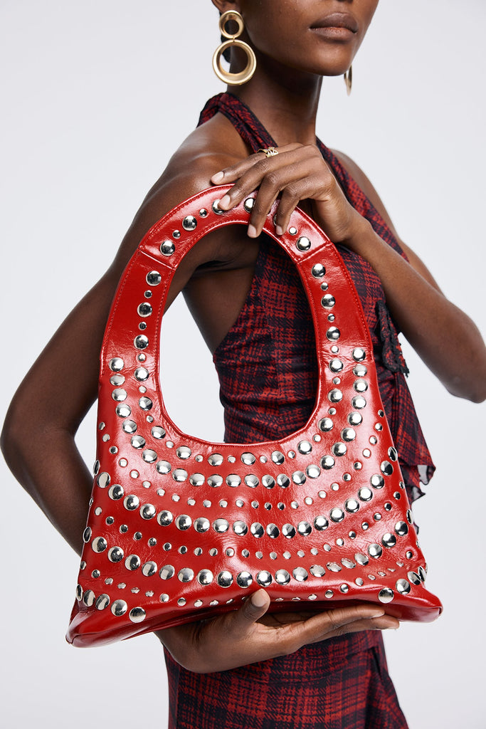 Shop  beautiful dress - Perfect for special occasions | Apollonia Studded Leather Shoulder Bag