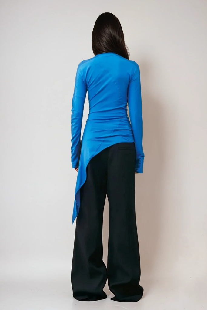 Shop  blue dress - Perfect for special occasions | Apostolos Asymmetric Fringe Bodycon Top In Blue