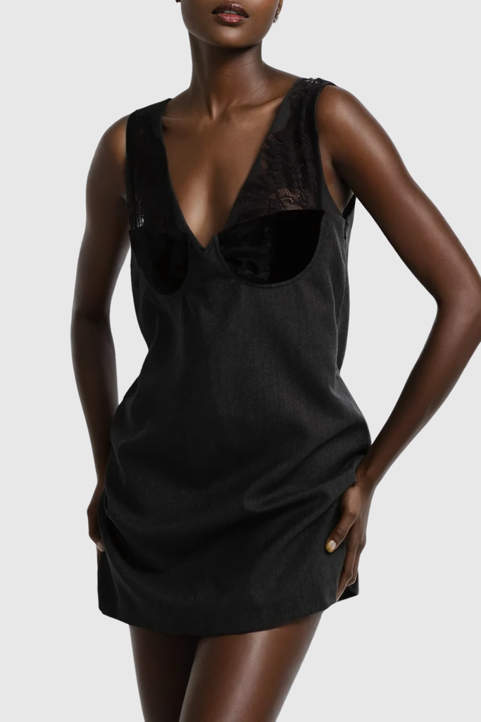 Aqua Lace Plunge Sleeveless Mini Dress - Stylish beautiful dress for special occasions | Buy Online