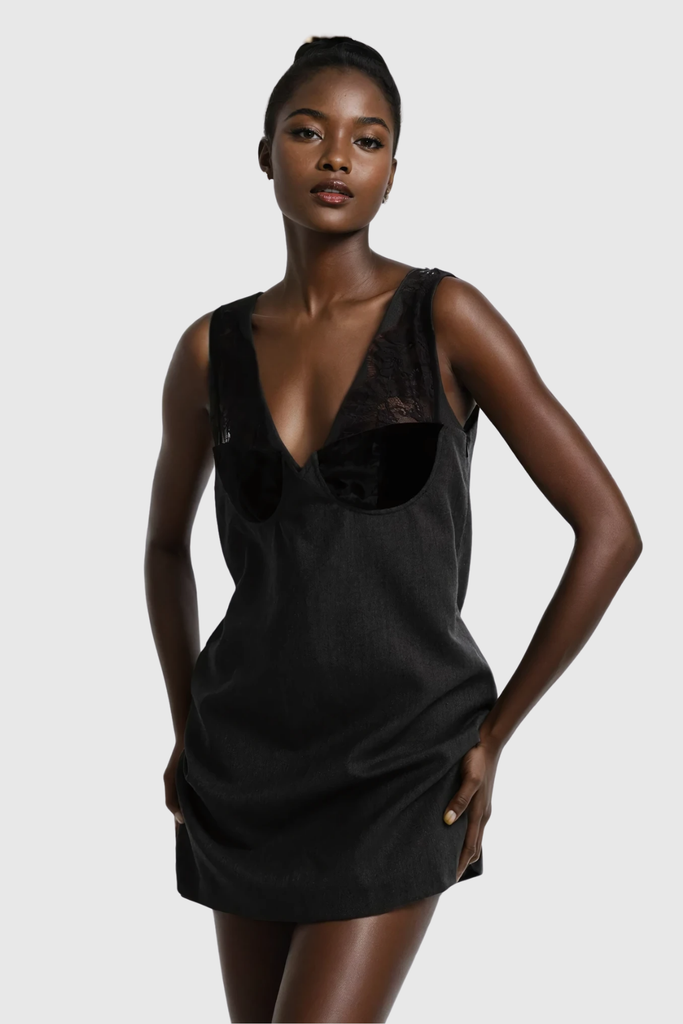 Shop  beautiful dress - Perfect for special occasions | Aqua Lace Plunge Sleeveless Mini Dress