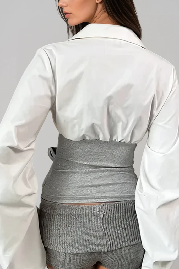 Shop  beautiful dress - Perfect for special occasions | Arabia Deconstruct Lace Up Plunge Shirt