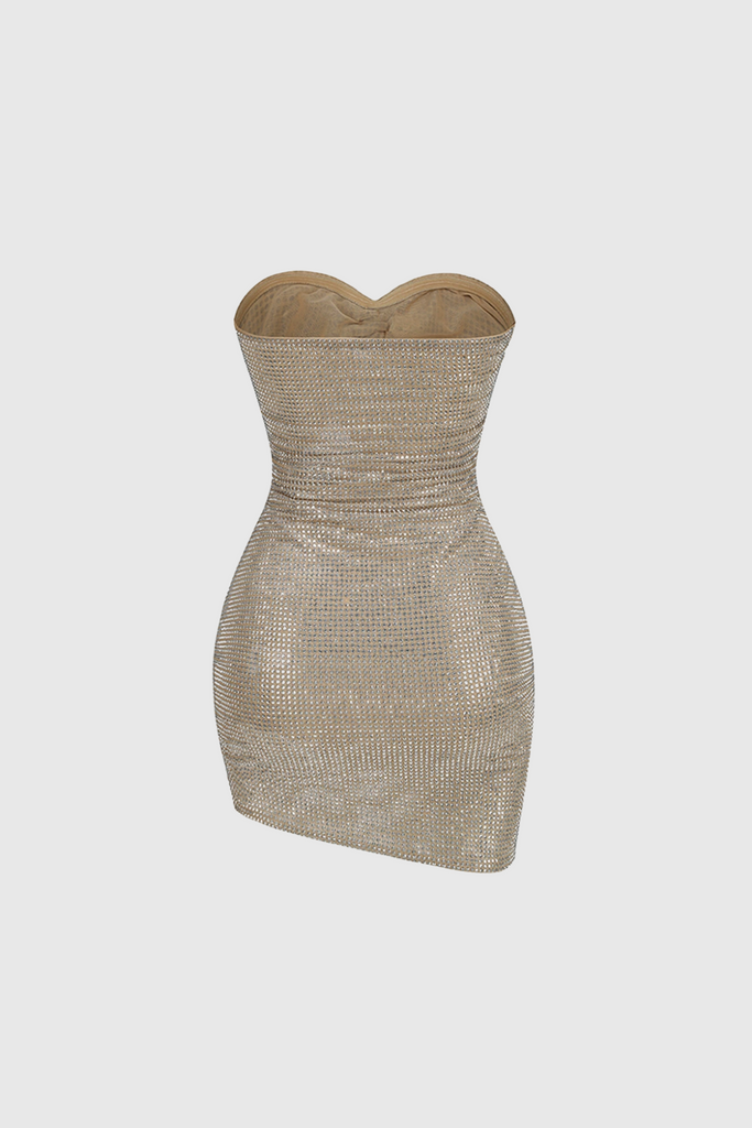 Shop  beautiful dress - Perfect for special occasions | Aradia Rhinestone Cutout Flower Strapless Mini Dress