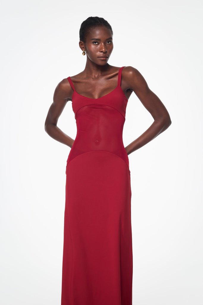Shop  beautiful dress - Perfect for special occasions | Aram Mesh Spaghetti Sleeveless Maxi Dress