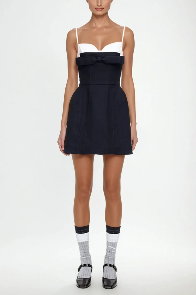 Shop  beautiful dress - Perfect for special occasions | Aravis Bow Deconstruct Spaghetti Mini Dress