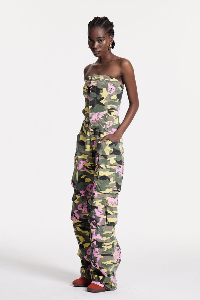 Stylish beautiful dress | Arawn Camouflage Floral Print Cargo Jumpsuit - Ideal for special occasions