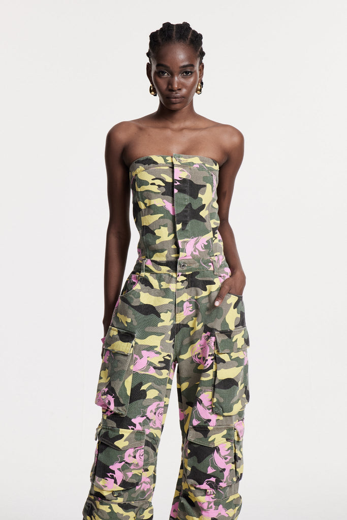 Stylish beautiful dress | Arawn Camouflage Floral Print Cargo Jumpsuit - Ideal for special occasions