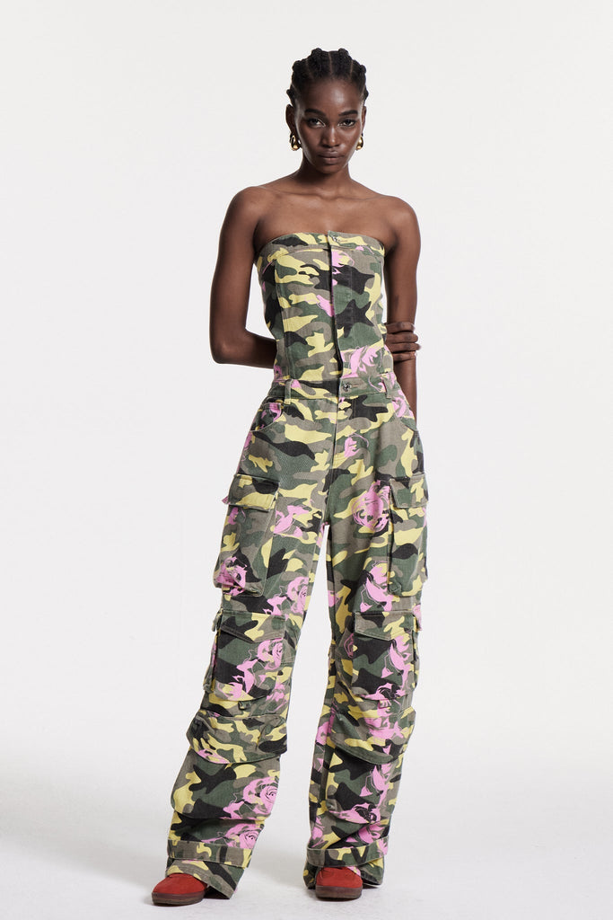 Stylish beautiful dress | Arawn Camouflage Floral Print Cargo Jumpsuit - Ideal for special occasions