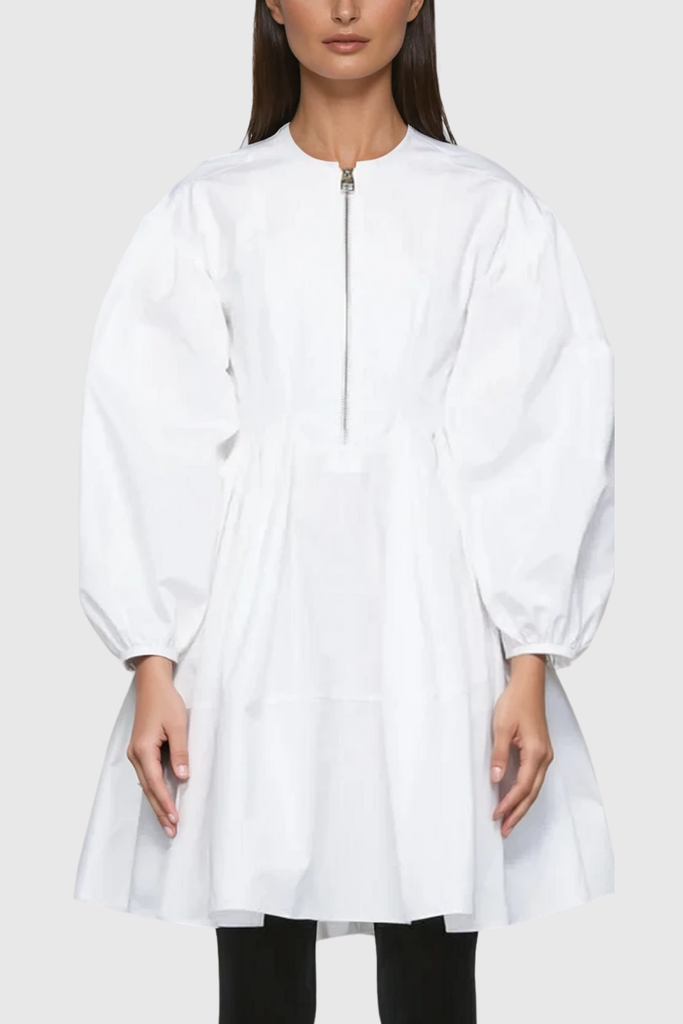 Shop  beautiful dress - Perfect for special occasions | Arch Zipper Ruffle Mini Puffy Dress