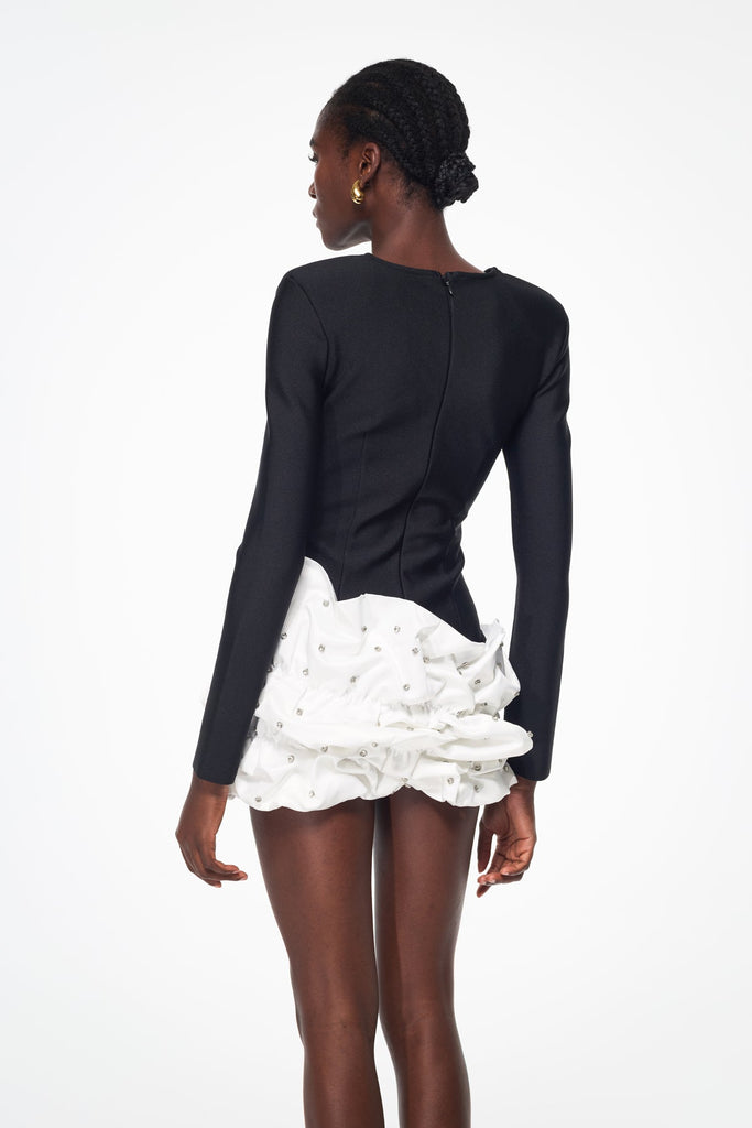 Stylish beautiful dress | Archana Plunge Ruch Rhinestone Mini Dress - Ideal for special occasions