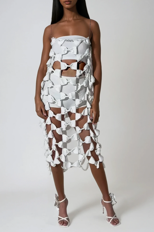 Ardalion Bow Chain Cutout Midi Dress