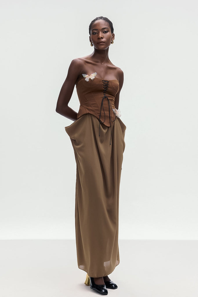 Stylish beautiful dress | Ardelis Strapless Butterfly Lace Up Skirt Set - Ideal for special occasions