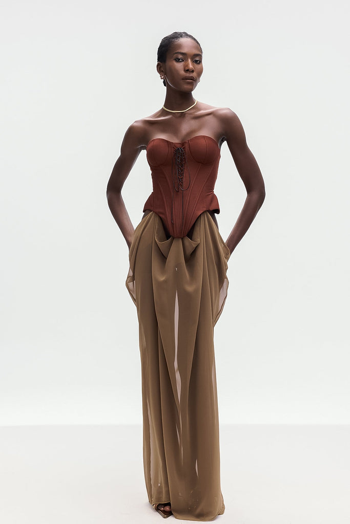 Stylish beautiful dress | Ardelis Strapless Corset Lace Up Maxi Dress - Ideal for special occasions