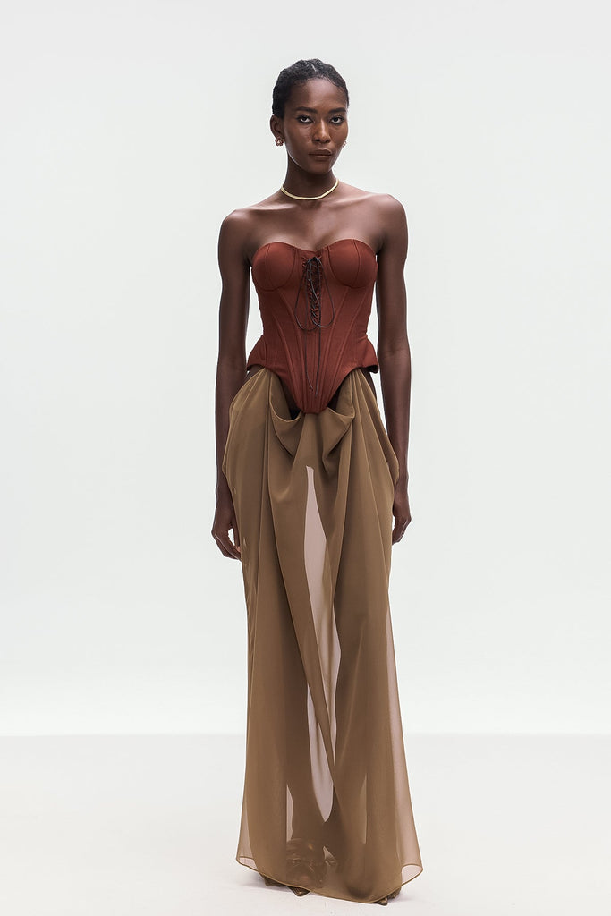 Shop  beautiful dress - Perfect for special occasions | Ardelis Strapless Corset Lace Up Maxi Dress