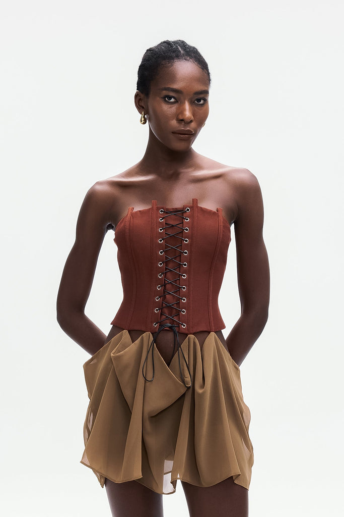 Ardelis Strapless Corset Lace Up Mini Dress - Stylish beautiful dress for special occasions | Buy Online