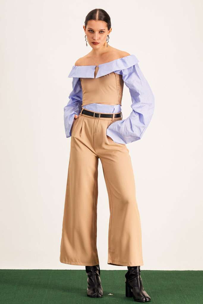 Ardice Off Shoulder Buckle Pants Set - Stylish beautiful dress for special occasions | Buy Online