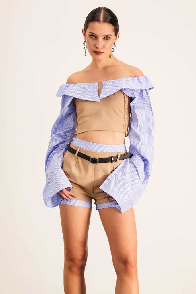 Shop  beautiful dress - Perfect for special occasions | Ardice Off Shoulder Buckle Short Pants Set