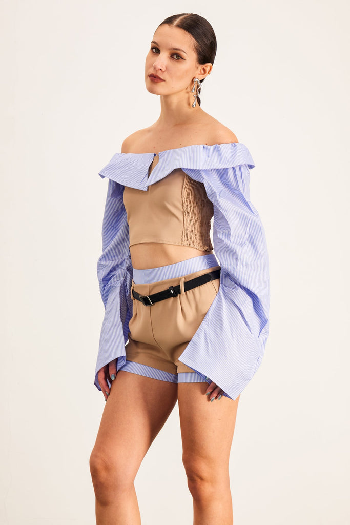 Shop  beautiful dress - Perfect for special occasions | Ardice Off Shoulder Buckle Short Pants Set