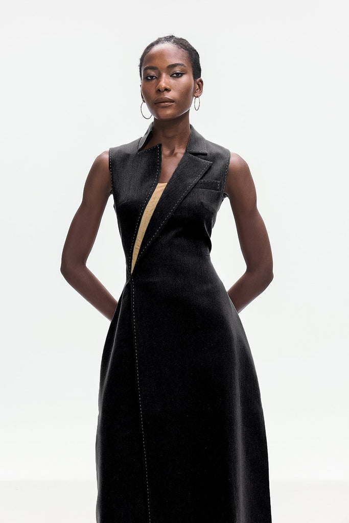 Shop  black dress - Perfect for special occasions | Ardon Asymmetric Split Sleeveless Maxi Dress In Black