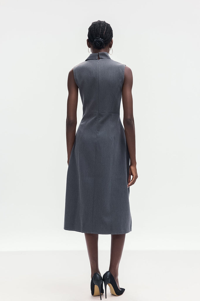 Stylish beautiful dress | Ardon Asymmetric Split Sleeveless Maxi Dress In Grey - Ideal for special occasions